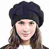 F&N STORY Lady French Beret Wool Beret Chic Beanie Winter Hat Jf-br034